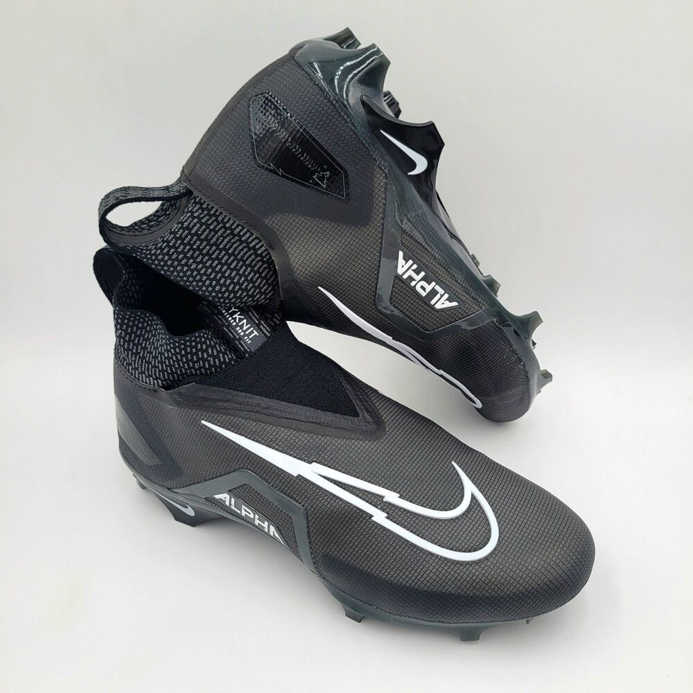 Nike Alpha Menace Elite 3 P Mid Football Cleats Black DM1792-004 Size 13 NEW